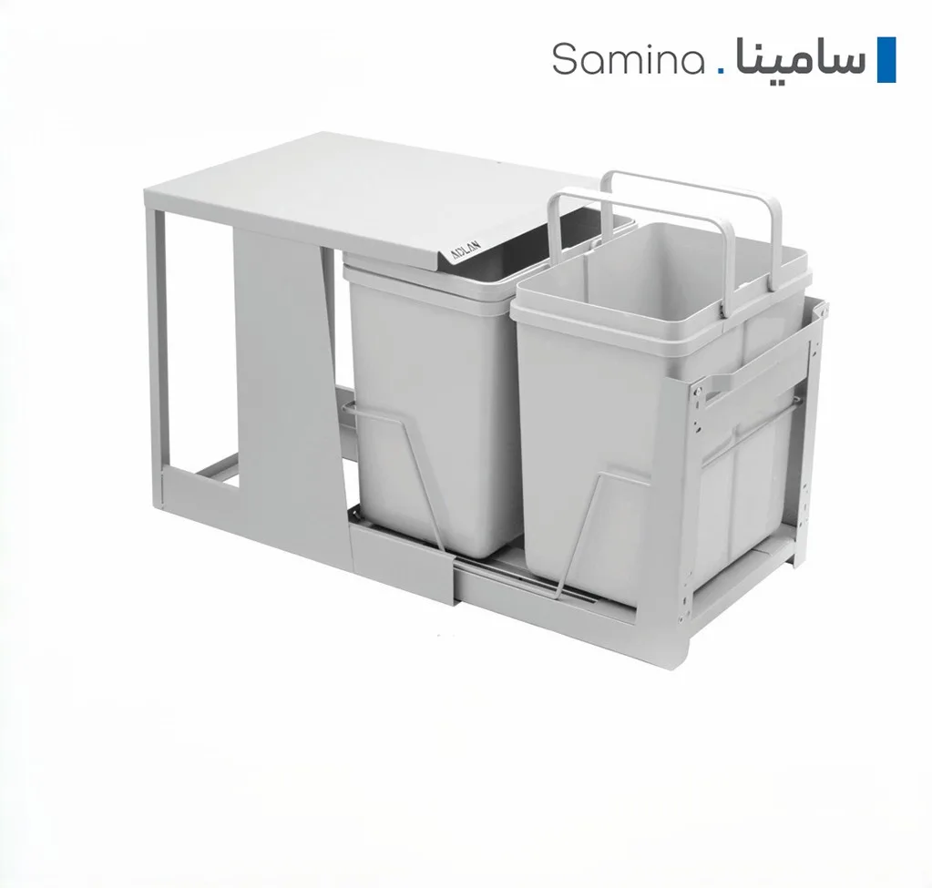 سطل زباله دو مخزنه متوسط ریل کف تاندم